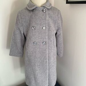 Zara Kids Gray Wool Blend Pea Coat